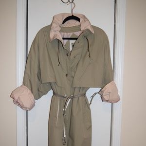 Vintage|  Taupe+Blush Trench/Rain Coat